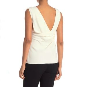 Theory Cowl Back neck tank in ivory
